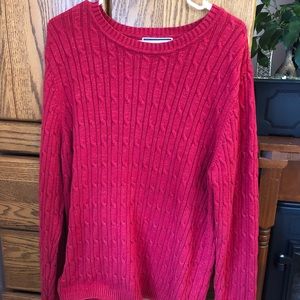 Karen Scott Red Sparkling Knit Sweater